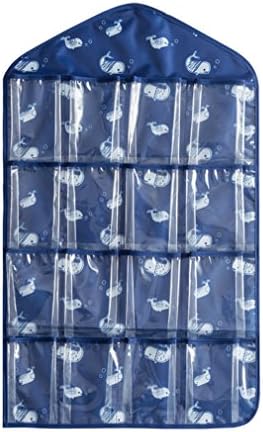 ShungHO Hanging Storage Bags 16 Pockets Door Wardrobe Hanging Organizer Bag Shoe Rack Hanger Underwear Bra Socks Closet Storage Organizer ,Small whale