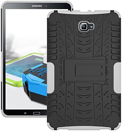 Galaxy Tab A 10.1 Case, TOODAY Slim Hybrid Heavy Duty Armor Protection Cover Anti Slip Kids Friendly Shockproof Protective Cover for Samsung Galaxy Tab A 10.1 Inch (SM-T580 T585-2016 release) (White)