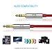 TechRise Audio Cable, 1.5 Meters Nylon Braided Premium Auxiliary Aux Audio Cable Cord for Headphones, iPods, iPhones, iPads, Home/Car Stereos and More - Red
