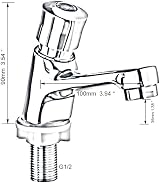 willkey Self Closing Basin Taps Press Water Saving Hot Cold Mixer Chrome 1/2'' view 2