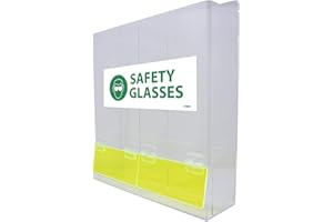 NMC ASG-3 Safety Glasses Dispenser - 16 in. x 15.75 in. x 4 in. 2 Compartment, Clear Acrylic Dispenser for Safety Glasses