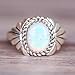 Myhouse Women Girls 8pcs/Set Opal Stone Engagement Jewelry Vintage Ring For Wedding Gifts Charms Findings