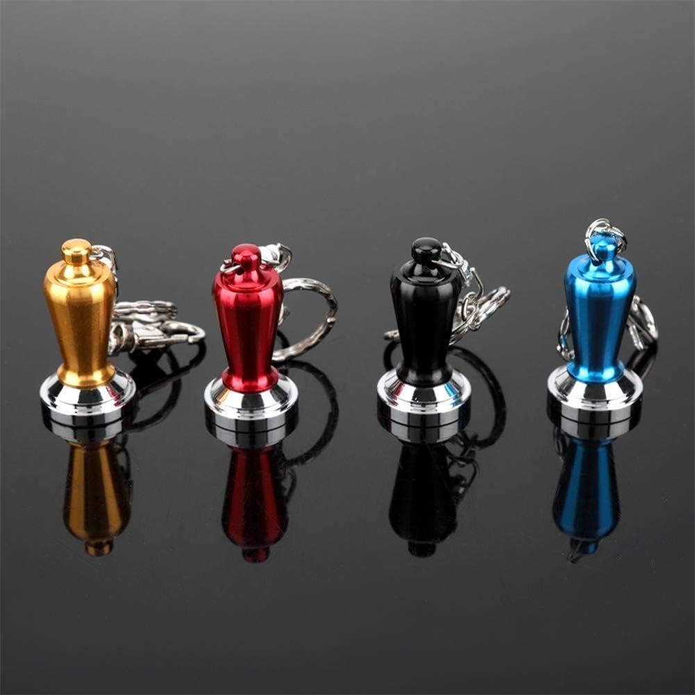 "Portable Couple Espresso Tamper Barista Accessories Coffee Key Chain Mini Flat Base Coffee Tamper Beautiful Coffee Keyring Cafe Kangsanli (Blue)