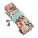 Damero Canvas Pencil Wrap Case, Pencils Roll Hold for 48 Colored Pencils (NO Pencils included), UK Style, 48 Holes