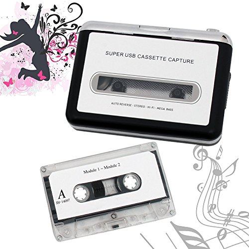 Best and most practical retro cassette player - Portable tape player Capture MP3 music music via USB - Compatible with laptop and personal computer - Convert Walkman cassette to iPod format