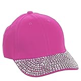 Crystal Case Studded Rhinestone Brim Adjustable Baseball Cap Hat