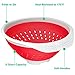 Vremi 5 Quart Collapsible Colander - BPA Free Silicone Food Strainer with Plastic Handles - Heavy Duty Foldable Heat Resistant Pasta and Veggies Kitchen Drainer Steam Basket - Dishwasher Safe - Red