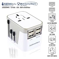 Power Plug Adapter - International Travel - w/USB Ports Work for 150+ Countries - 220 Volt Adapter - Travel Adapter Type C Type A Type G Type I f for UK Japan China EU Europe European by SublimeWare