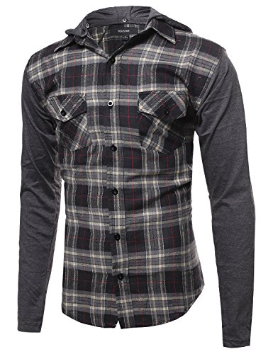 hoodie and checkered shirt