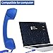 Cell Phone Handset, Retro Telephone Handset 3.5 mm Wired Anti Radiation Noise Reduction Receivers for iPhone, Android Mobile Phones, Smartphone (Dark Blue)