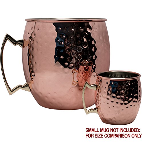 BonBon GIANT Hammered Luxury Moscow Mule Copper Mug with HUGE Cup 192oz. (Nickel lining) Home & Kitchen, Kitchen & Dining, Dining & Entertaining, Glassware & Drinkware, Moscow Mule Mugs