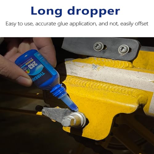 LBOYLOVE® Thread Locker Blue 243, Detachable Blue Dropper Medium Strength Special Thread Locking Adhesive for Lock and Seal Nuts, Bolts, Fasteners and Metals, Threadlocker Against Losening and Leakage