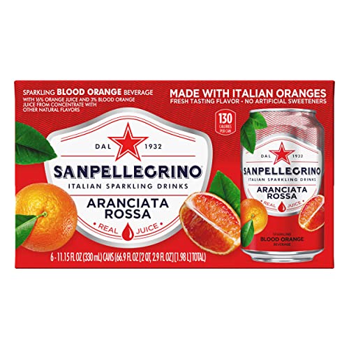SANPELLEGRINO ITALIAN SPARKLING DRINK ARANCIATA ROSSA, SPARKLING ORANGE AND BLOOD ORANGE BEVERAGE, 11.15 FL OZ (PACK OF 24)