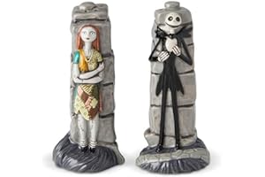 Enesco Disney Ceramics Nightmare Before Christmas Jack and Sally Salt and Pepper Shakers, 3.85 Inch, Multicolor