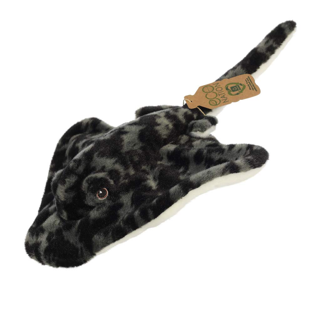Aurora, 35019, Eco Nation Stingray, 12In, Soft Toy, Black & Grey, Medium