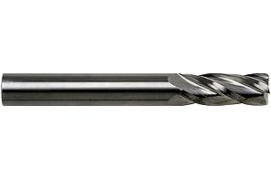 GS Tooling 101180 1/4" Diameter x 1/4" Shank 0.045" Radius 4-Flute Regular Length Corner Radius Blue Series Carbide End Mill