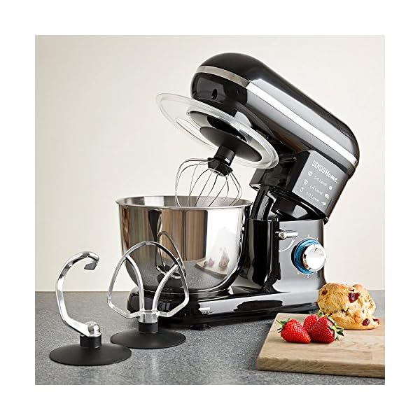 Sensio-Home-2-in-1-Food-Processor-Blender-Stand-Mixer-Machine-1300W-Electric-Motor-Dough-Hook-Whisk-Beater-Splash-Guard-6-Speed-45-Litre-Stainless-Steel-Mixing-Bowl-15L-Glass-Jug Sensio Home 2-in-1 Food Processor Blender & Stand Mixer Machine - 1300W Electric Motor - Dough Hook, Whisk, Beater…