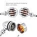 2PCS Heavy Duty Motorcycle Turn Signals Bulb Indicators Blinkers Lights with Bullet Shape Greenclick Amber Lens Front Rear Turn Signal Light (sliver)