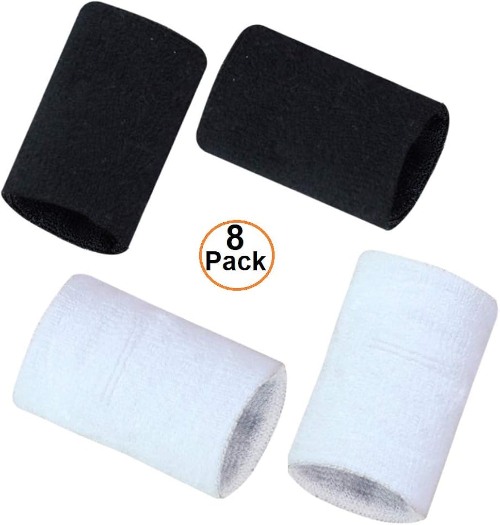 TDQLike 8 Pack Wrist Sweat Bands Sports Sweat Wristbands