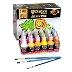 3D Puffy Fabric Paint - 24 Set of Highly Pigmented vibrant colors for Fabrics, Wood, Canvas, Glass, Metal, Wood, Posters, Backpacks, FREE 3 Brushes, For Professionals and Beginners By Diamond Driven
