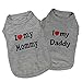 Idepet(TM) Cotton Pet Dog T Shirts Vest for Yorkshire Terrier Pug Beagle Dog Clothes Color Gray (L,Daddy)