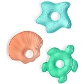 Itzy Ritzy Water-Filled Teethers for Teething Relief, Set of 3 (Seaside) | Textured Surfaces Help Massage Sore Gums - Water-Filled Design Provides Cooling Comfort When Chilled in the Refrigerator.