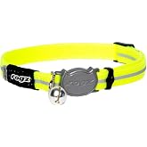 Rogz Reflective Nylon Cat Collar with Breakaway Clip and Removable Bell, fully adjustable to fit most breeds, Yellow