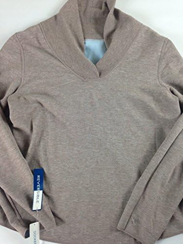 Dockers Long Sleeve Shirt Reversible Lightweight Sweater Womens SZ M/L Soft Blue brown