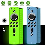 [2 Pack ] Firestick Remote Cover Glow, Silicone Fire Remote Cover Compatible with 4K Firestick TV Stick, Firetv Remote Cover, Lightweight Anti Slip Shockproof Firetv Remote Cover