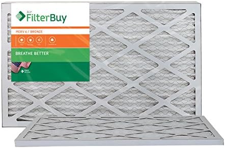 AFB Bronze MERV 6 17x22x1 Pleated AC Furnace Air Filter. Pack of 2 Filters. 100% produced in the USA.