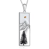 qielizhu Mustard Seed Necklace Sterling Silver Mountain Necklace Mustard Seed Jewelry Gifts for Women