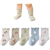 Elaowoho Baby Toddler Girls Ruffle Socks Little Girl Frilly Dress Socks for Newborn Infant Crew Cotton