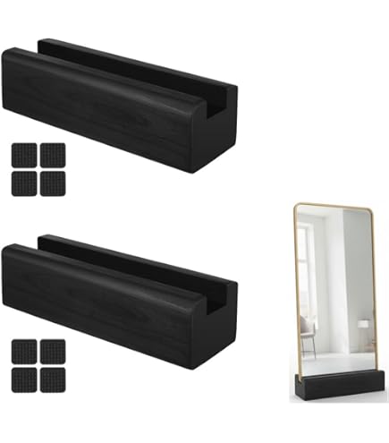 OSALADI Soporte De Espejo De Madera,Soporte De Espejo De Piso,Soporte De Espejo Antideslizante, Soporte De Espejo De Habitación Para Dormitorio, Sala De Estar Y Baño
