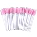 eBoot 300 Pieces Colored Disposable Mascara Wands Eyelash Eye Lash Brush Makeup Applicators Kit (White Handle, Pink Head)