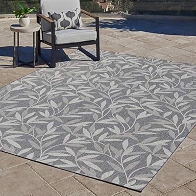 Gertmenian 21270 Outdoor Rug Freedom Collection Coastal Themed Smart Care Deck Patio Carpet 5x7 Standard, Willow Leaf… 51RBuQN4QpL
