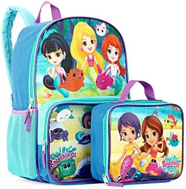 Splashlings Mermaid Backpack &amp; Clear Pocket Insulated Lunch Bag - Kids