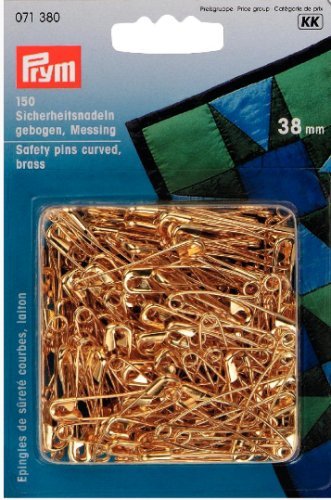 Prym 071380 Safety Pins brass 2 silver col curved 0.85x38 mm