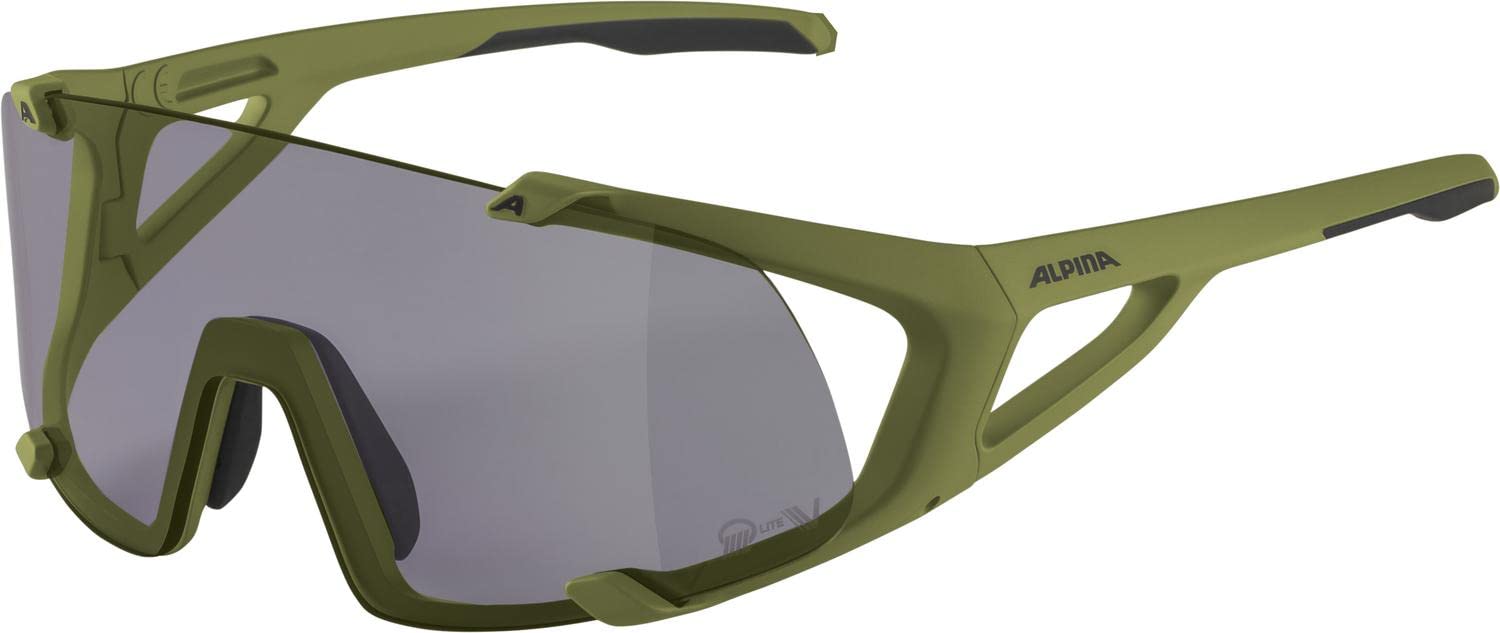 ALPINA Unisex - Adults, HAWKEYE S Q-LITE V sports glasses, olive matt/purple, One Size