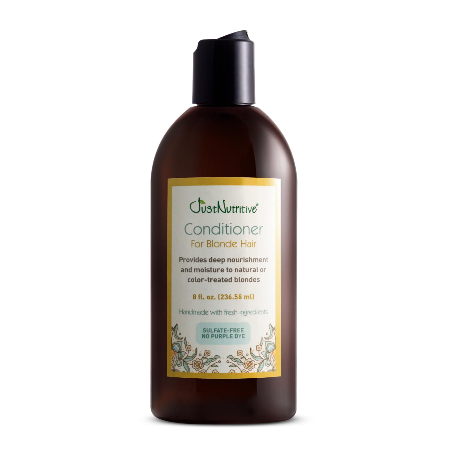 Photo 1 of Just Nutritive Conditioner for Blonde Natural & Color-Treated Hair, Brassy Tones Neutralizer, No Purple Dye, Deep Nourishment, Silicone Free, Phthalate Free, Paraben Free, 8 oz. Bottle