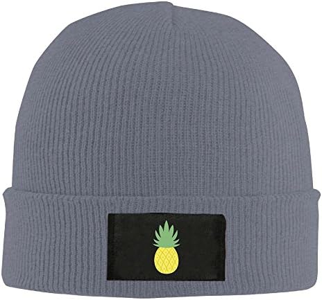 Siaidaoz1 Womeng's Pineapple Warm Hiking Warm Knit Beanie Skull Cap Cuff Beanie Hat Knit Hat/Cap Asphalt