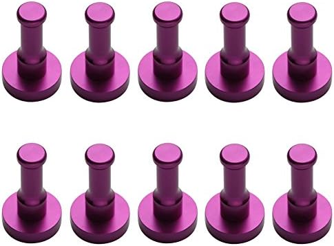 eForwish Aviation Aluminum Garage Storage Organizer Hook Bathroom Toilet Single Robe Towel Coat Hook Rustproof Kitchen Utensil Utility Hanger SOLID Metal Heavy Duty Wall Mount (Purple), 10 Pcs