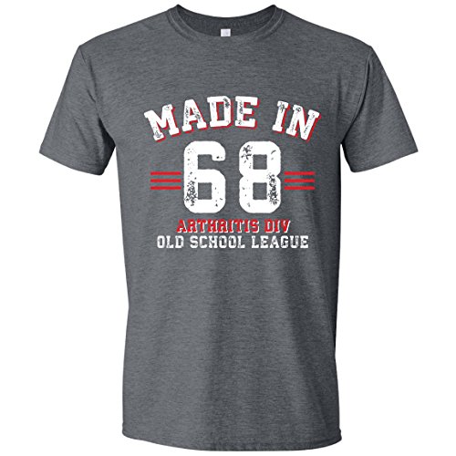 50th Birthday Shirt for Dad, 1968 Gift, 50 Years Old Athletic, Black, 2XL