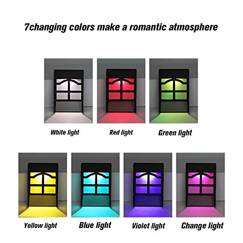 OWSOO Solar Energy Lamp Outdoor Fence Lamps Garden Waterproof Landscape Courtyard Lights Street Stair Wall Colorful Light With Three-way Switch(OFF—CYCLE—LOCK)