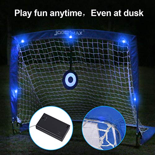 JOGENMAX Portable Soccer Goal, Pop Up Goal Nets with Aim Target,Set of 2, with Agility Training Cones,Led Lights and Portable Carrying Case for Kids & Adults Size 4'X3'X3' - Thumbnail 4