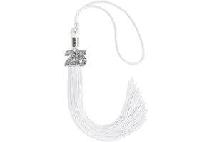 Endea Graduation Single Color Tassel with Silver Bling Charm (White, 2025)