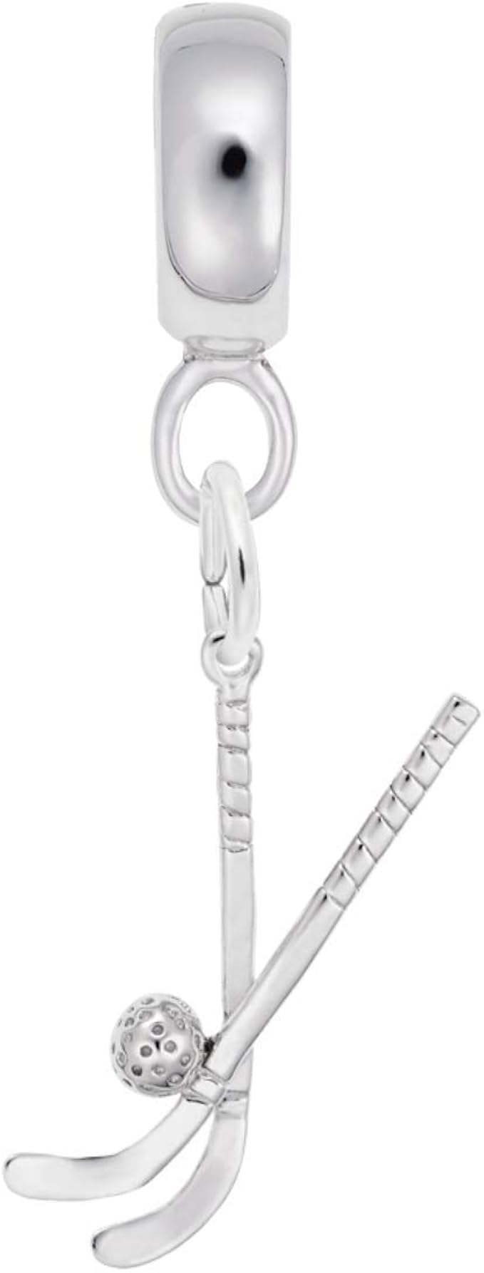 Sterling Silver Field Hockey Charm Dangle Beads for