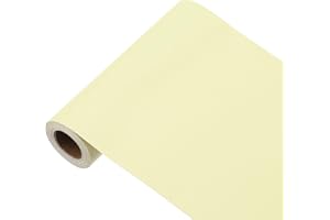 uxcell 197"x5.9" Milk Yellow Wallpaper, Peel and Stick Wallpaper, Yellow Contact Paper Solid Color Vinyl Self-Adhesive Wall P