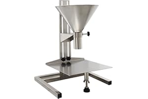 LGXEnzhuo Stainless Steel Feeding Hopper with Support Stand Manual Filling Package Funnel Under Funnel Diameter 2inch