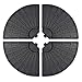 EliteShade USA 4PCS 160 LB Fan Shaped Water or Sand Filled Umbrella Base Stand for Cantilever Offset Patio Market Umbrella with Carry Handles (Black)