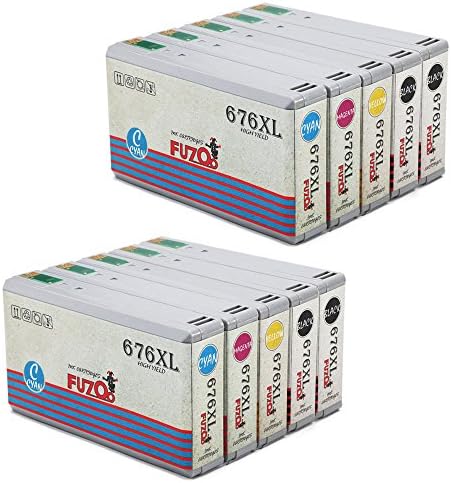 FUZOO High Yield 676xl Remanufactured ink cartridges replacement for 676 ink, 2 Set + 2 Black, for Workforce Pro WP-4530 WP-4540 WP-4020 WP-4533 WP-4090 WP-4590 WP-4520 WP-4010 WP-4023 Printer